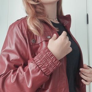 Last Kiss - Foux Vintage Leather Red Jacket